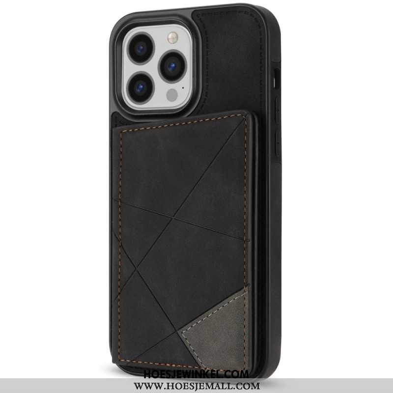 Case Hoesje iPhone 16 Pro Max Telefoonhoesje Kaarthouder Met Geometrisch Patroon