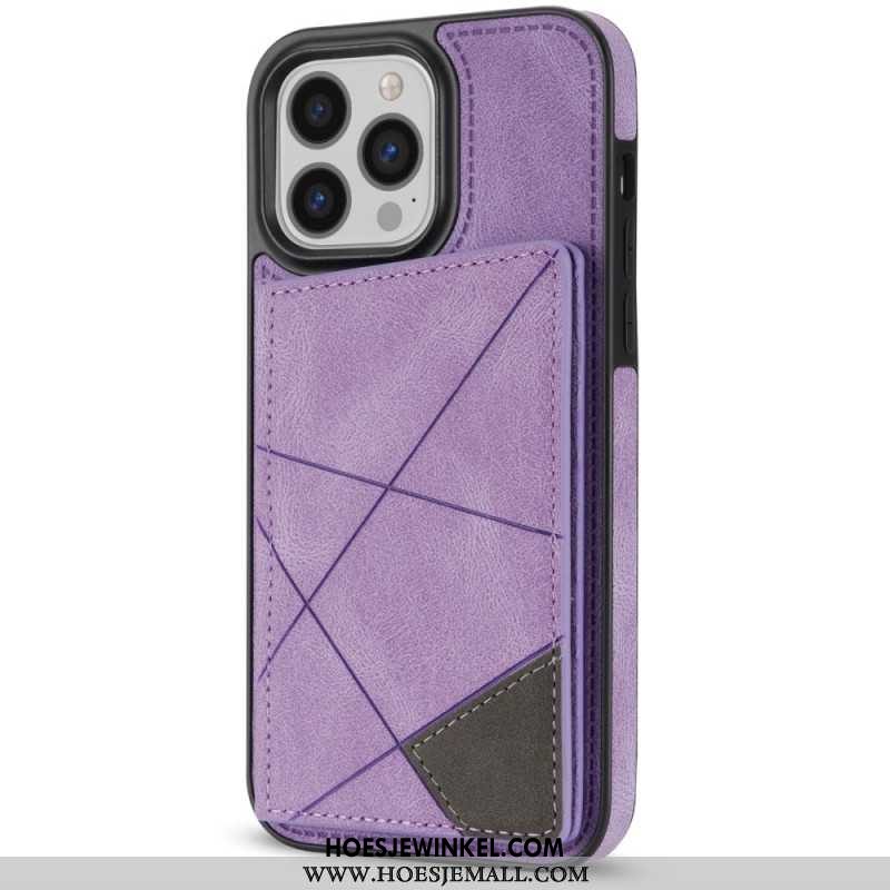 Case Hoesje iPhone 16 Pro Max Telefoonhoesje Kaarthouder Met Geometrisch Patroon