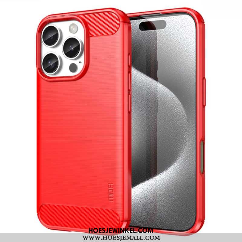 Case Hoesje iPhone 16 Pro Max Telefoonhoesje Mofi Geborstelde Koolstofvezel