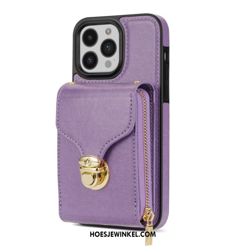 Case Hoesje iPhone 16 Pro Max Telefoonhoesje Portemonnee Met Riempje