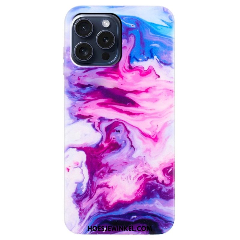 Case Hoesje iPhone 16 Pro Telefoonhoesje Gemarmerd Patroon