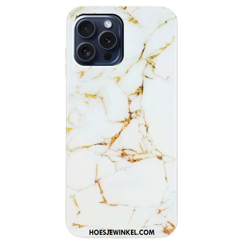 Case Hoesje iPhone 16 Pro Telefoonhoesje Gemarmerd Patroon