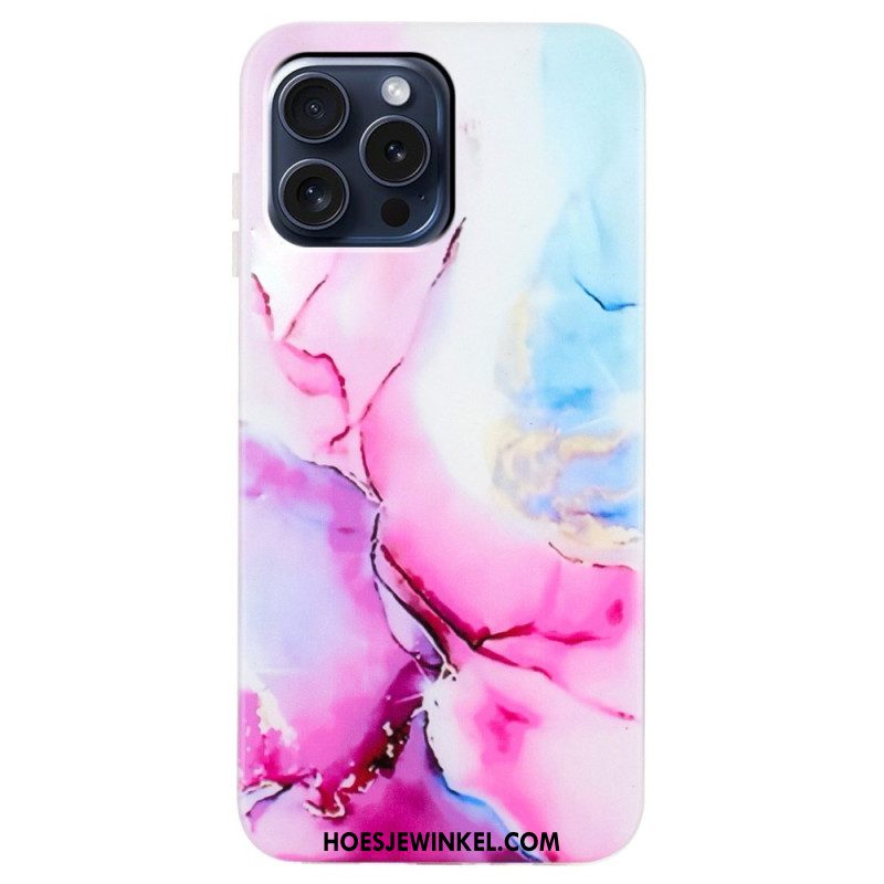 Case Hoesje iPhone 16 Pro Telefoonhoesje Gemarmerd Patroon