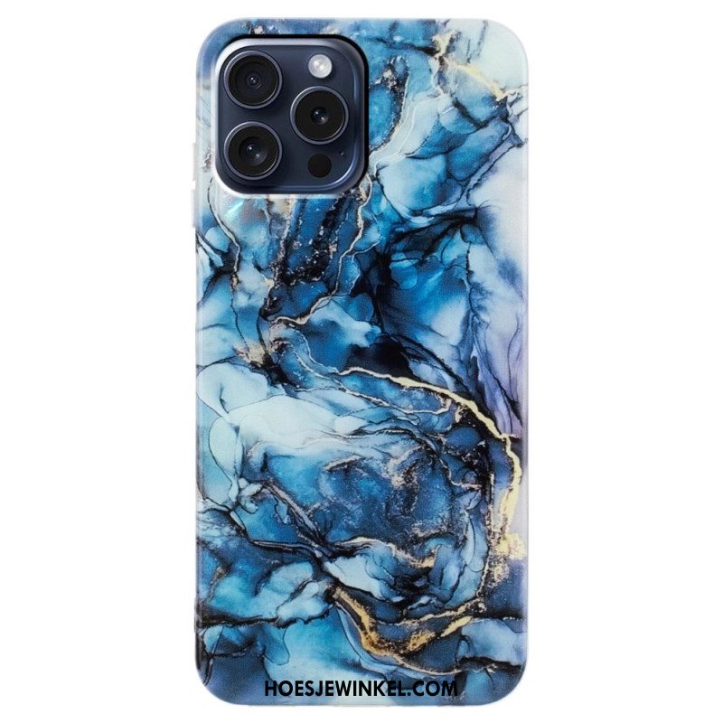 Case Hoesje iPhone 16 Pro Telefoonhoesje Gemarmerd Patroon