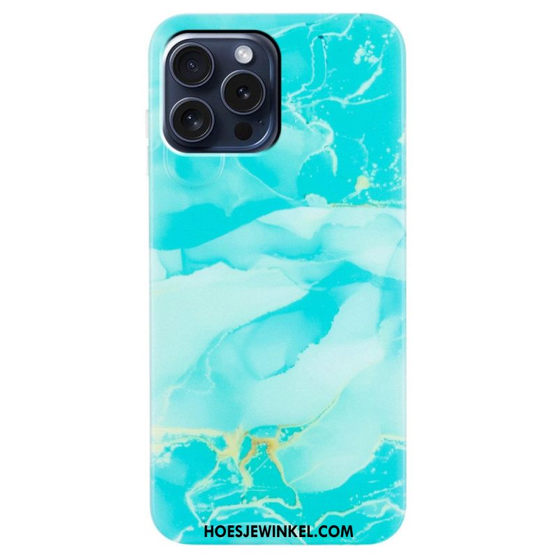 Case Hoesje iPhone 16 Pro Telefoonhoesje Gemarmerd Patroon