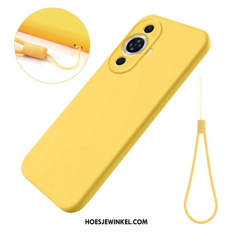 Cover Hoesje Huawei Nova 11 Pro Telefoonhoesje Vloeibare Siliconen Band