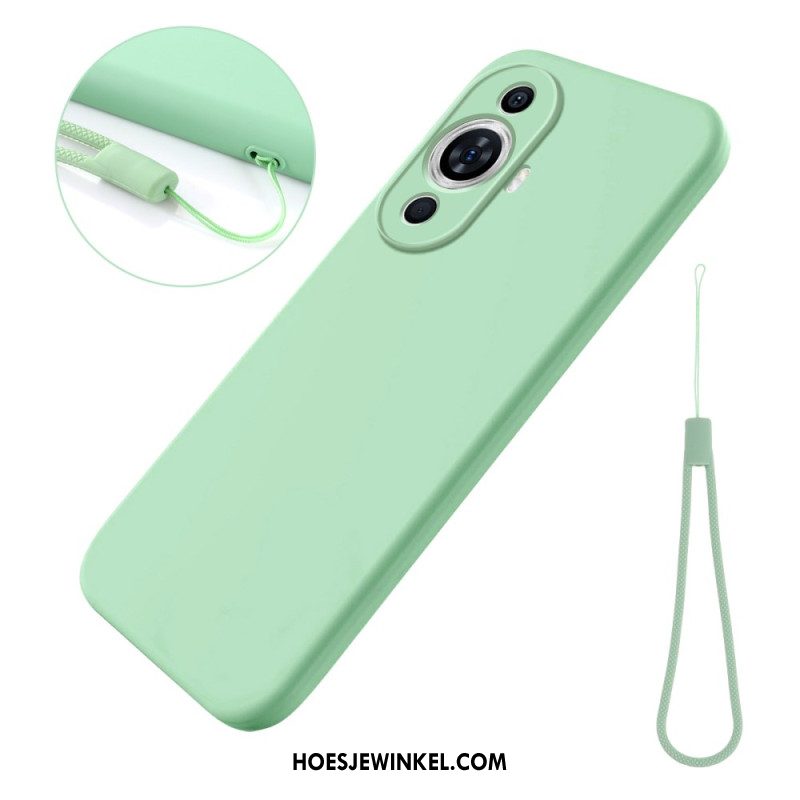 Cover Hoesje Huawei Nova 11 Pro Telefoonhoesje Vloeibare Siliconen Band