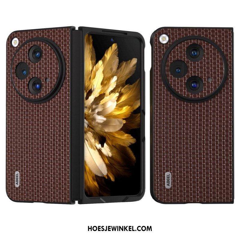 Cover Hoesje Oneplus Open Telefoonhoesje Abeel Getextureerd Leer