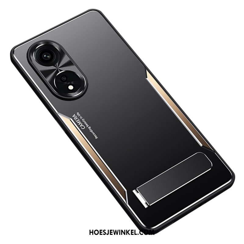 Cover Hoesje Oppo A98 5g Telefoonhoesje Metaaleffect Met Ondersteuning