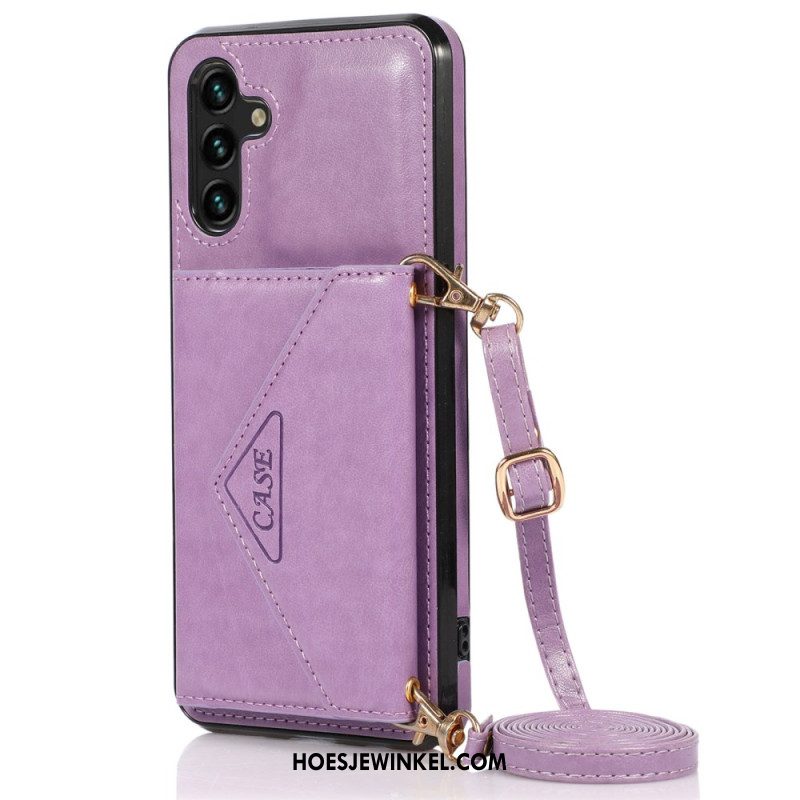 Cover Hoesje Samsung Galaxy A15 5g Telefoonhoesje Kaarthouder En Schouderband