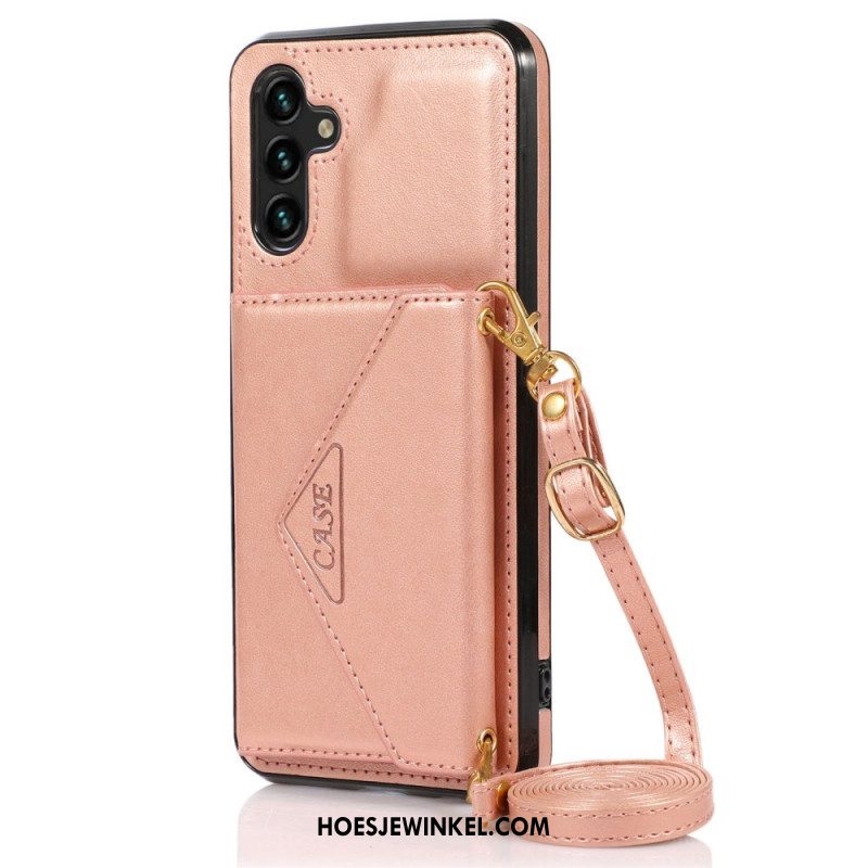 Cover Hoesje Samsung Galaxy A15 5g Telefoonhoesje Kaarthouder En Schouderband