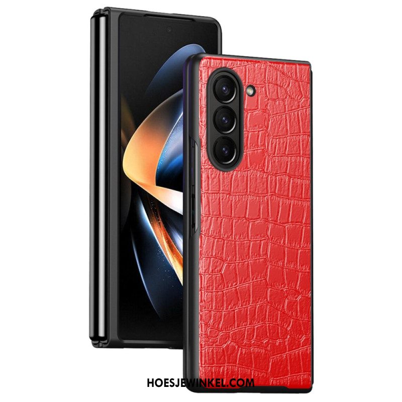 Cover Hoesje Samsung Galaxy Z Fold 6 Telefoonhoesje Krokodilstijl