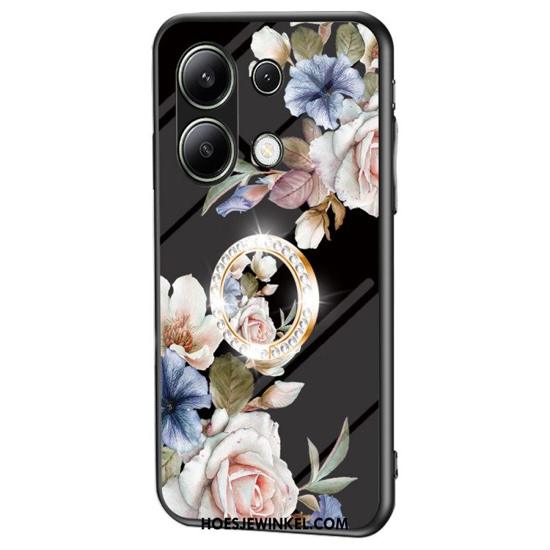 Cover Hoesje Xiaomi Redmi Note 13 4g Telefoonhoesje Ringhouder Met Bloemen