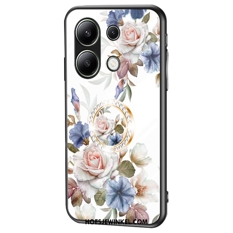 Cover Hoesje Xiaomi Redmi Note 13 4g Telefoonhoesje Ringhouder Met Bloemen