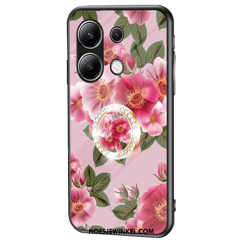 Cover Hoesje Xiaomi Redmi Note 13 4g Telefoonhoesje Ringhouder Met Bloemen