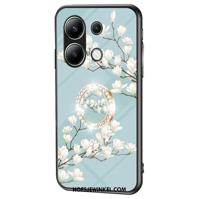 Cover Hoesje Xiaomi Redmi Note 13 4g Telefoonhoesje Ringhouder Met Bloemen