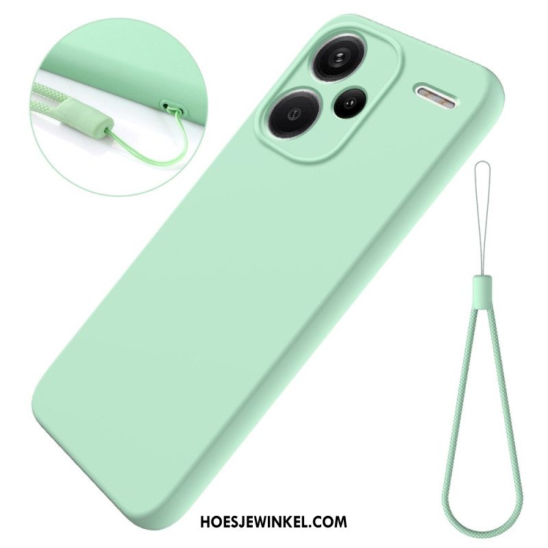 Cover Hoesje Xiaomi Redmi Note 13 Pro Plus 5g Telefoonhoesje Vloeibare Siliconen Band