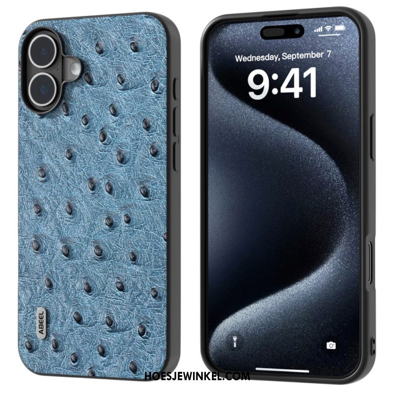 Cover Hoesje iPhone 16 Plus Telefoonhoesje Struisvogeltextuur Abeel