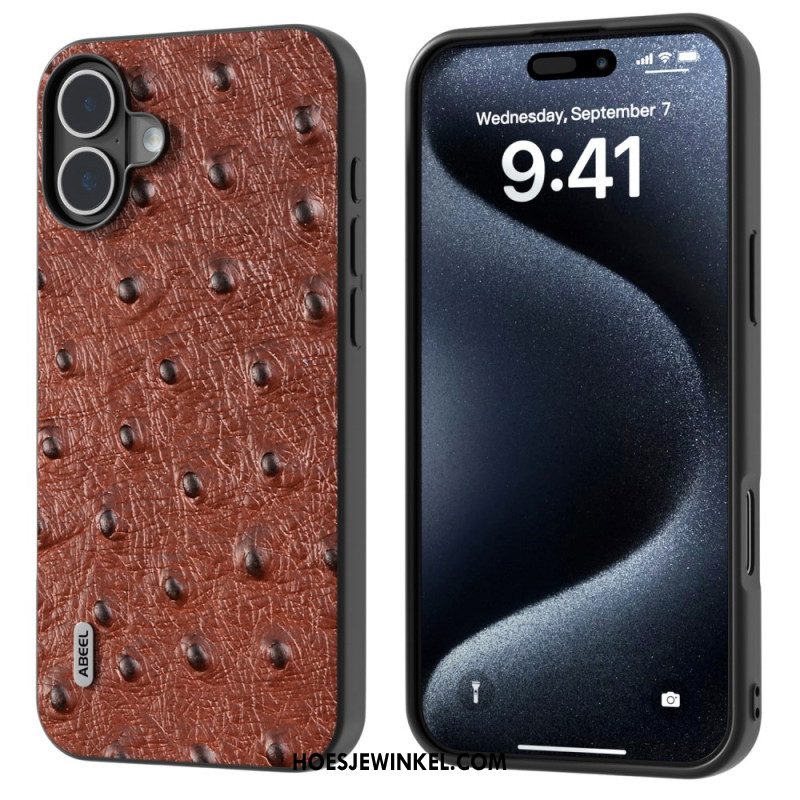 Cover Hoesje iPhone 16 Plus Telefoonhoesje Struisvogeltextuur Abeel