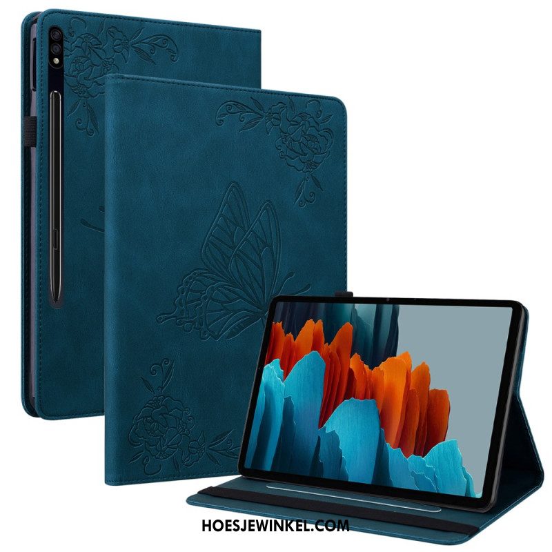 Cover Voor Samsung Galaxy Tab S9 Fe Vlinders En Bloemen