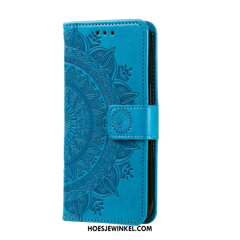 Flip Case Leren Oneplus 12 5g Bloemenmandala Met Koord