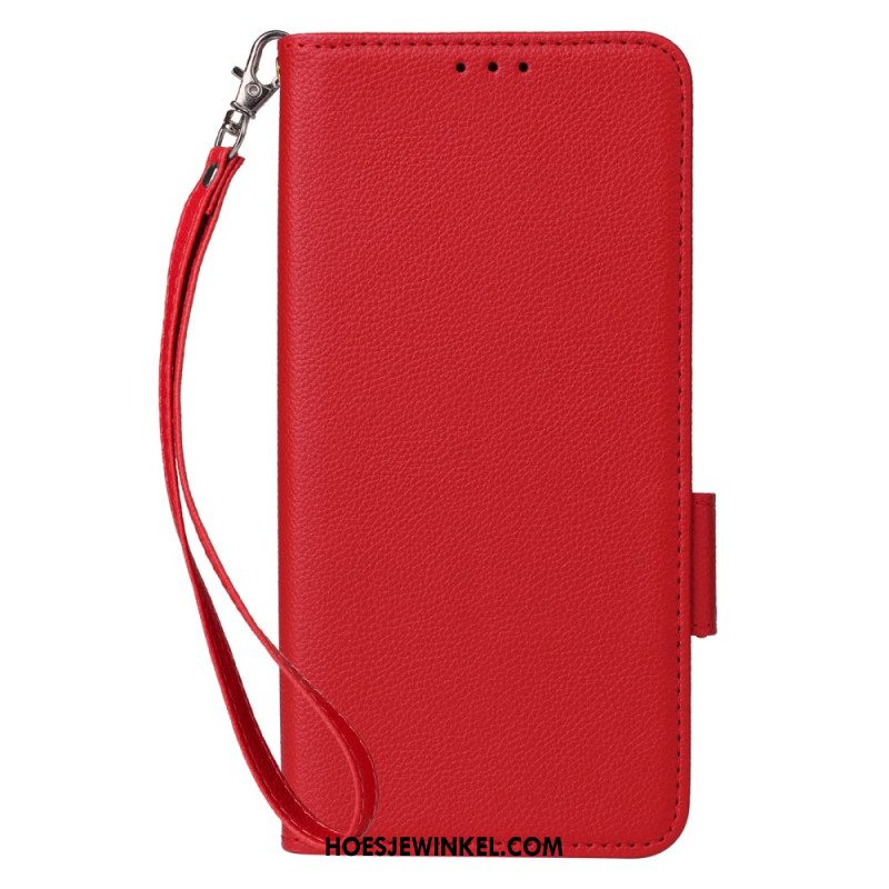 Flip Case Leren Oppo Reno 12 5g Finesse Leereffect Met Riem