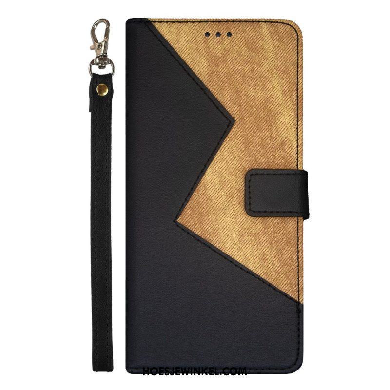 Flip Case Leren Oppo Reno 12 5g Tweekleurige Idewei