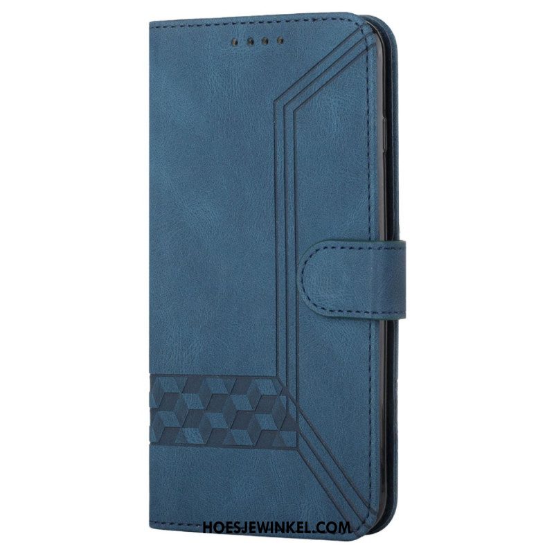 Flip Case Leren Oppo Reno 12 Pro 5g Grafische Strooklijnen