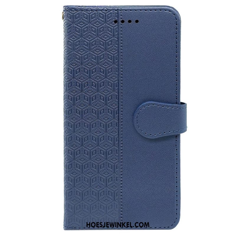 Flip Case Leren Oppo Reno 12 Pro 5g Verticale Fries Met Band