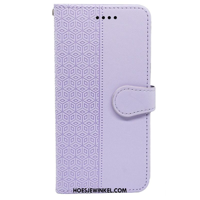 Flip Case Leren Oppo Reno 12 Pro 5g Verticale Fries Met Band