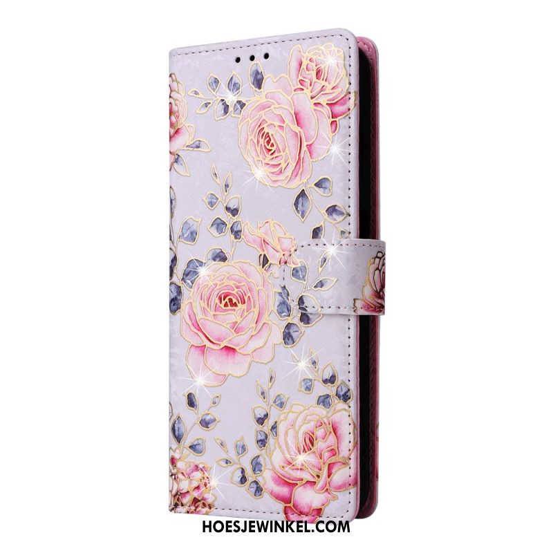 Flip Case Leren Samsung Galaxy A16 5g Fleurette Rfid-blokkering