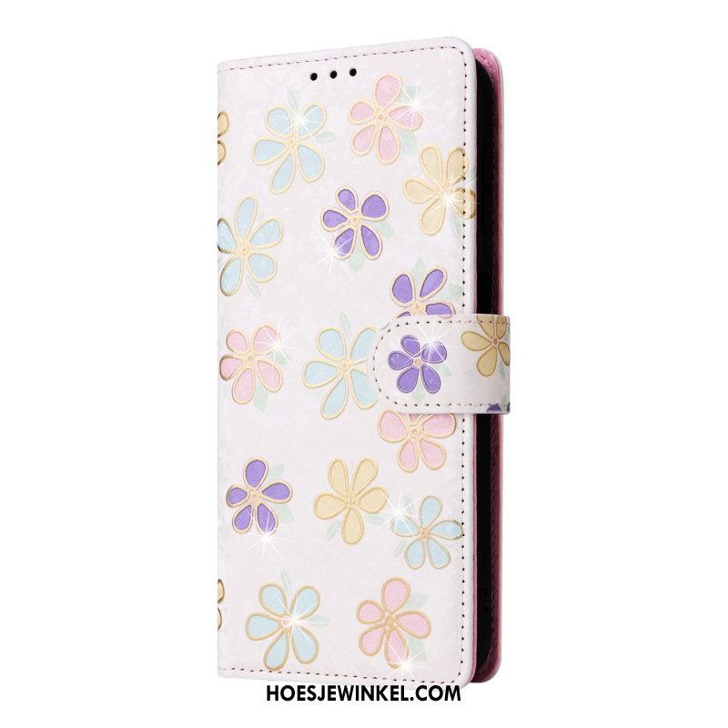 Flip Case Leren Samsung Galaxy A16 5g Fleurette Rfid-blokkering