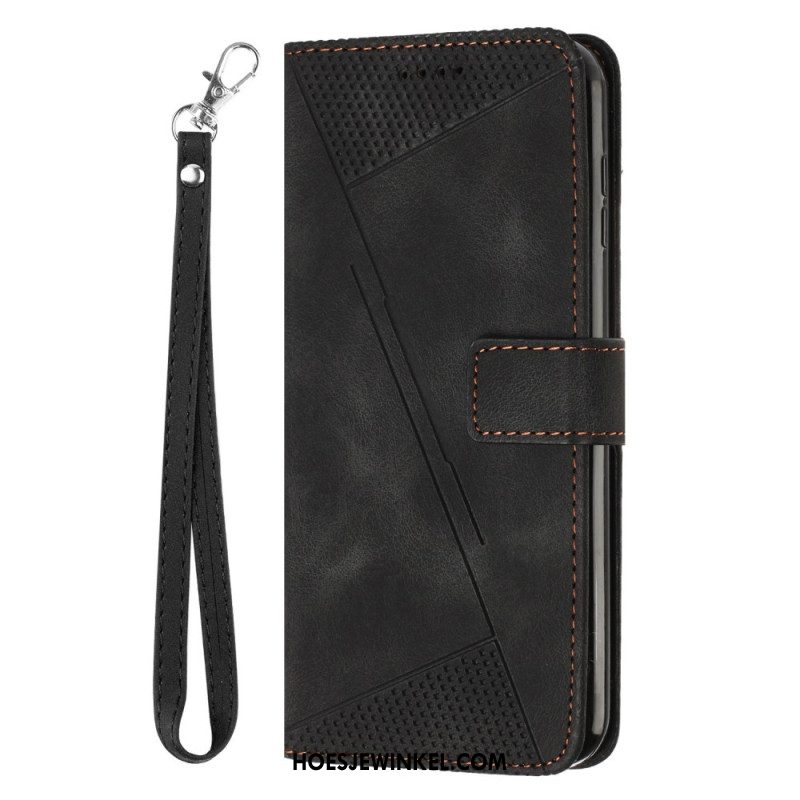 Flip Case Leren Sony Xperia 10 Vi Riemdriehoek