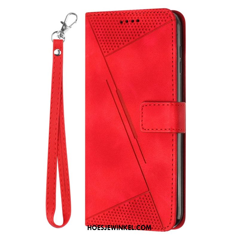 Flip Case Leren Sony Xperia 10 Vi Riemdriehoek