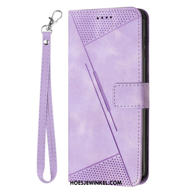 Flip Case Leren Sony Xperia 10 Vi Riemdriehoek