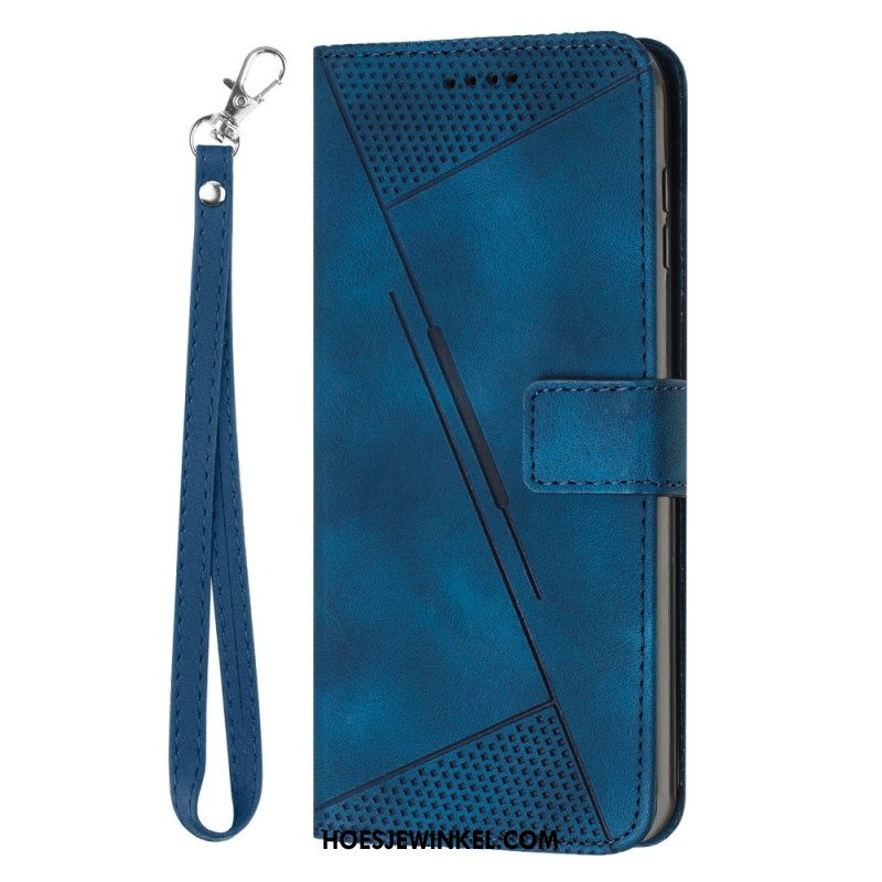 Flip Case Leren Sony Xperia 10 Vi Riemdriehoek