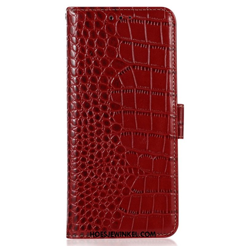 Flip Case Leren Xiaomi 14t Pro Leer Met Krokodillentextuur