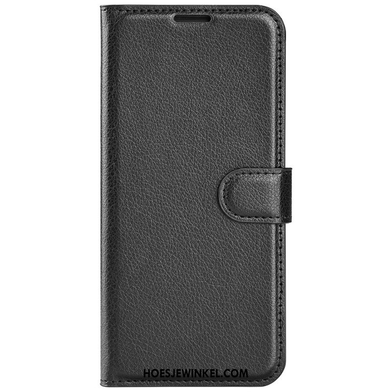 Flip Case Leren Xiaomi Redmi Note 13 4g Klassiek Litchi Kunstleer