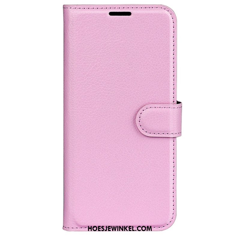 Flip Case Leren Xiaomi Redmi Note 13 4g Klassiek Litchi Kunstleer