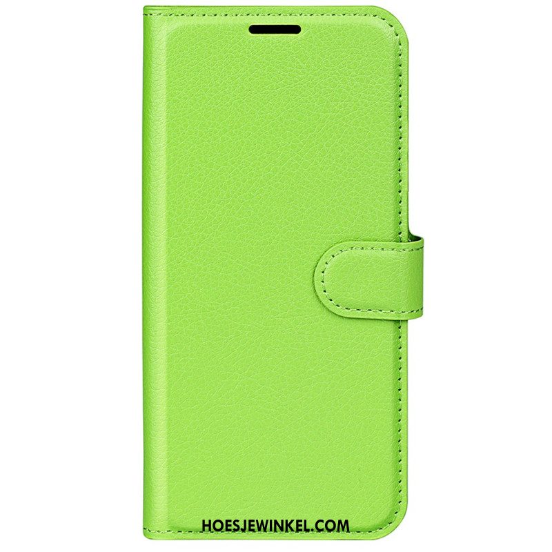 Flip Case Leren Xiaomi Redmi Note 13 4g Klassiek Litchi Kunstleer