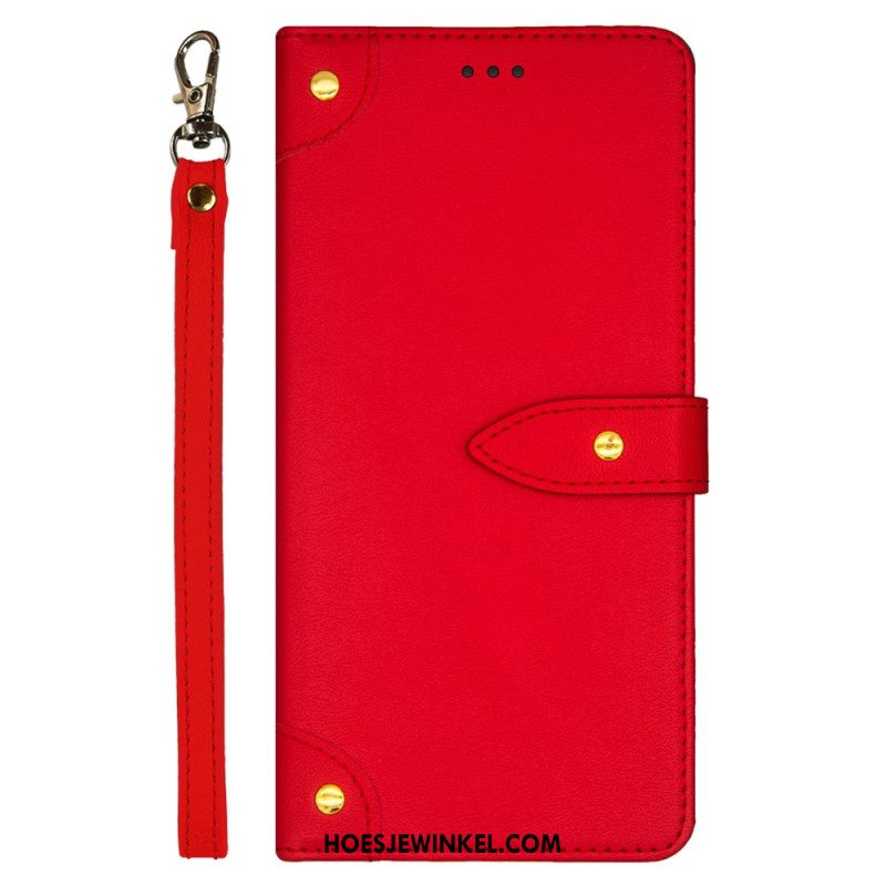 Flip Case Leren Xiaomi Redmi Note 13 Pro Plus 5g Idewei Decoratieve Klinknagels