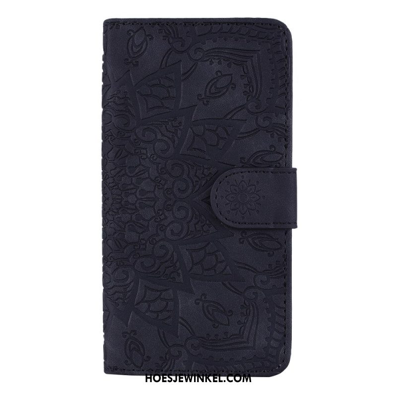 Flip Case Leren iPhone 16 Mandala Suède-effect