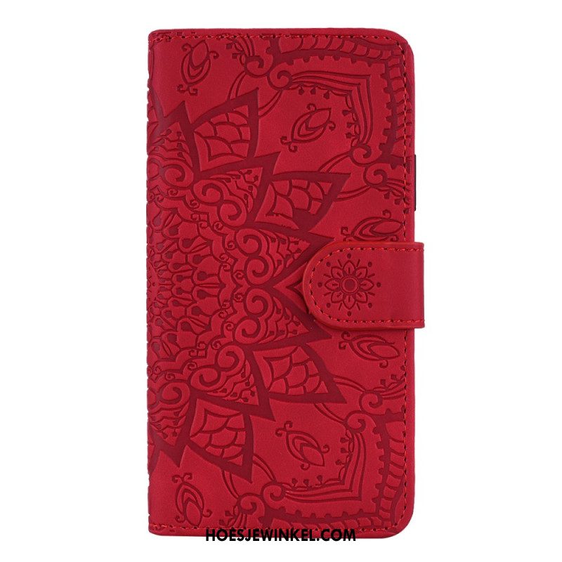 Flip Case Leren iPhone 16 Mandala Suède-effect