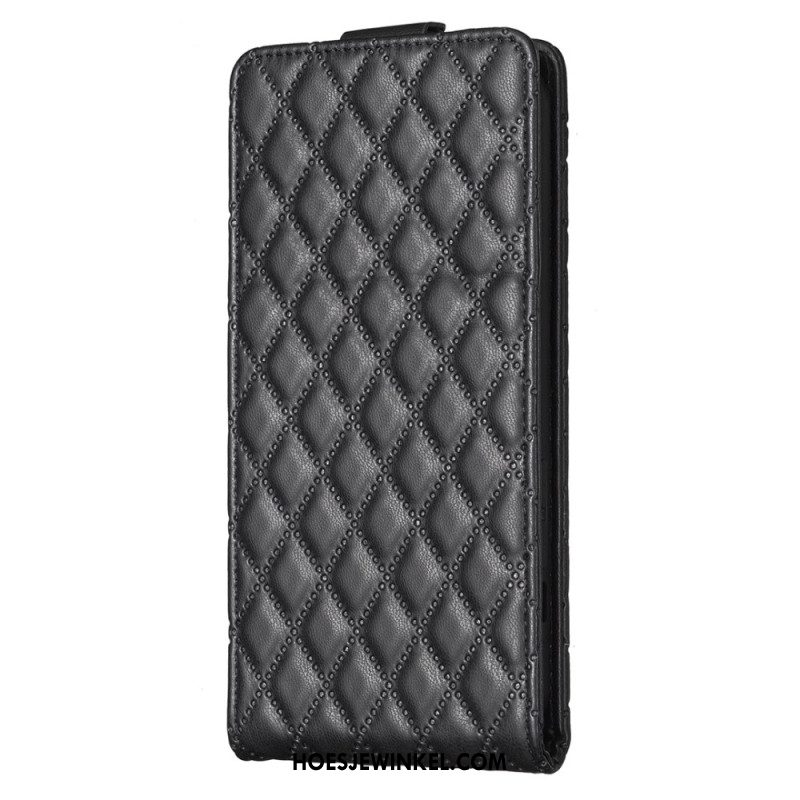 Flip Case Leren iPhone 16 Pro Gewatteerde Verticale Klep