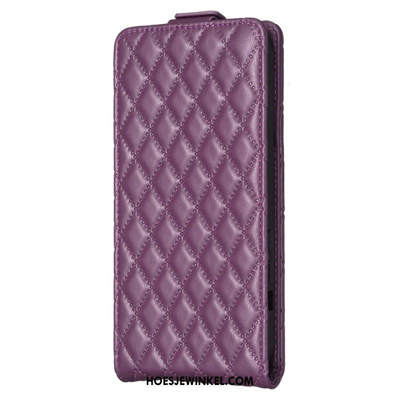 Flip Case Leren iPhone 16 Pro Gewatteerde Verticale Klep