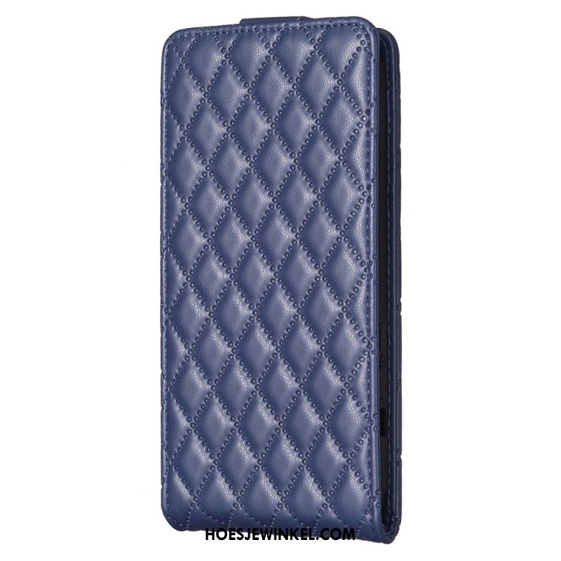 Flip Case Leren iPhone 16 Pro Gewatteerde Verticale Klep