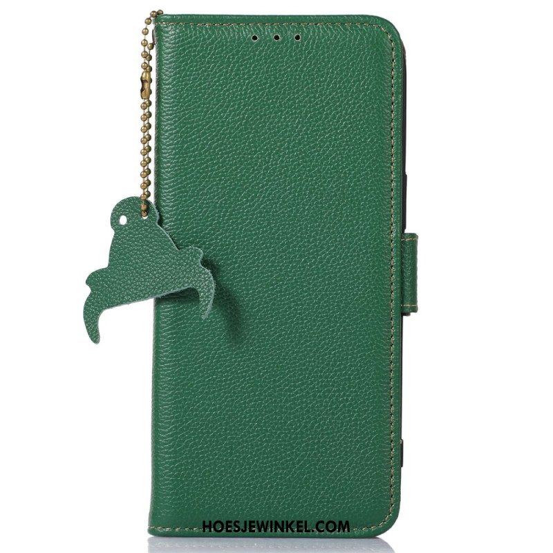 Flip Case Leren iPhone 16 Pro Litchi-textuurleer