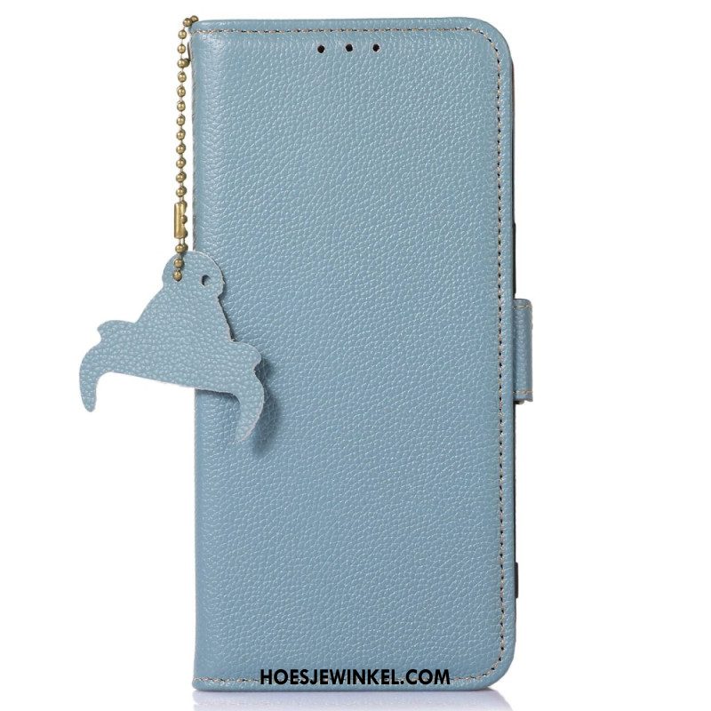 Flip Case Leren iPhone 16 Pro Litchi-textuurleer