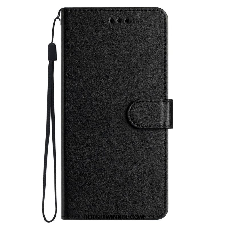 Flip Case Leren iPhone 16 Zijdetextuur