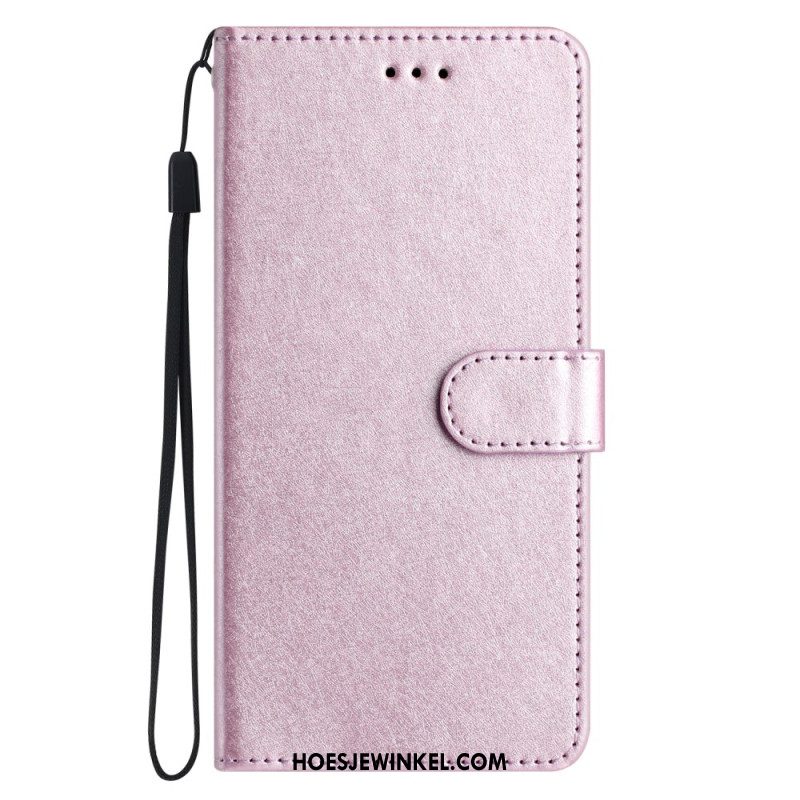 Flip Case Leren iPhone 16 Zijdetextuur